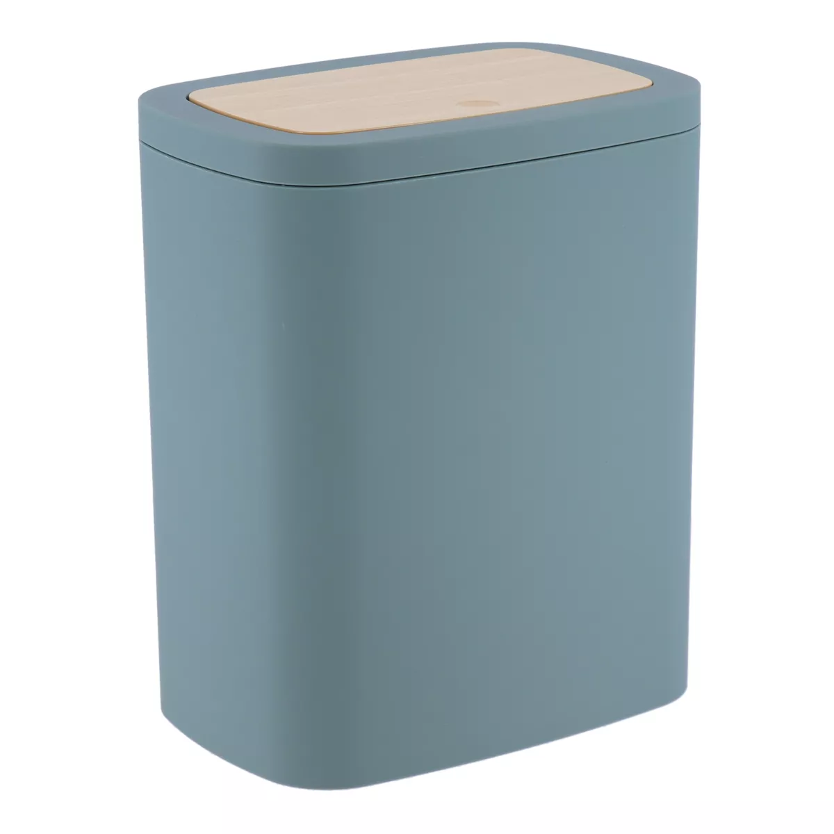 POUBELLE ABS  RUBBER+ PVC FACON BAMBOU  5L - VERT SAUGE