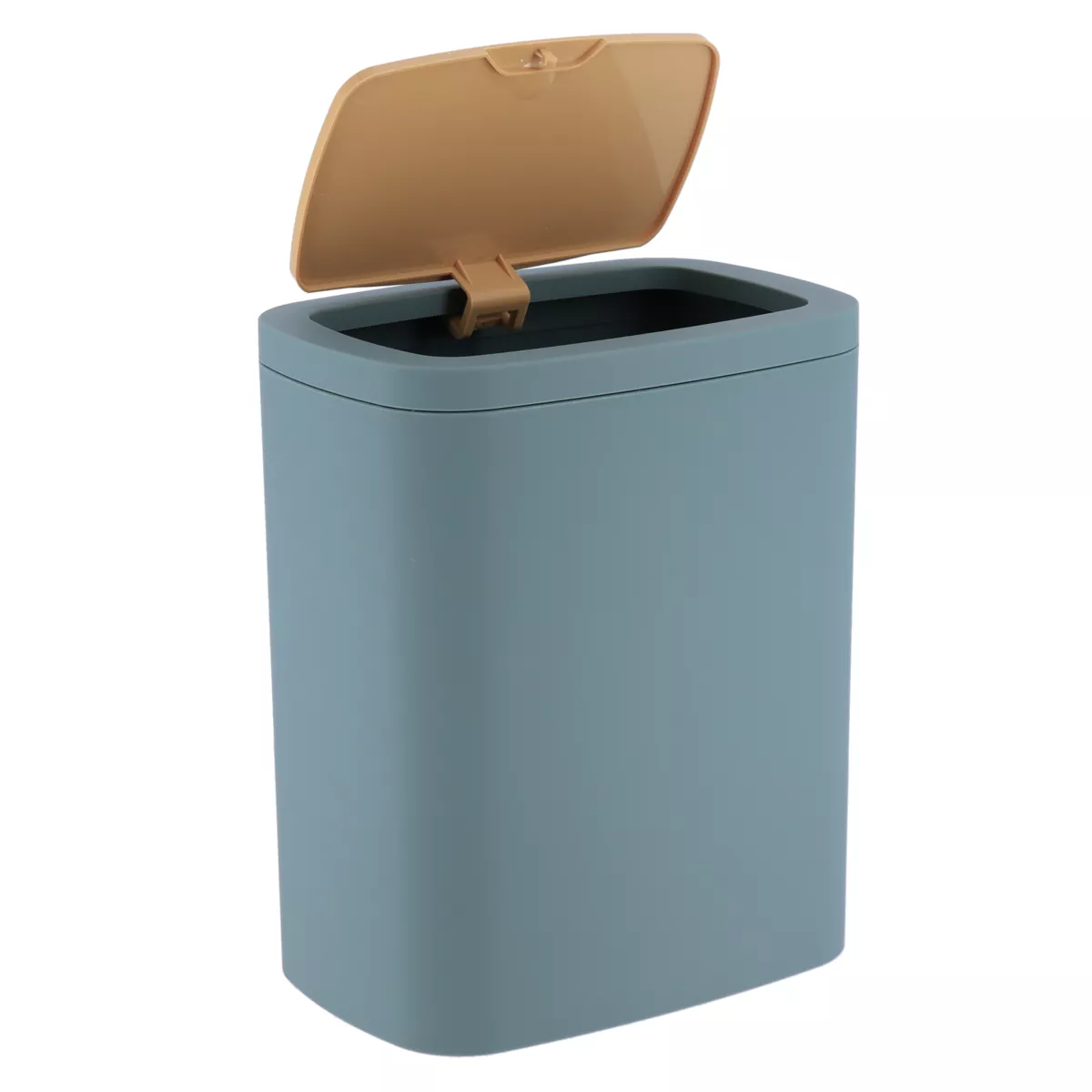 POUBELLE ABS  RUBBER+ PVC FACON BAMBOU  5L - VERT SAUGE