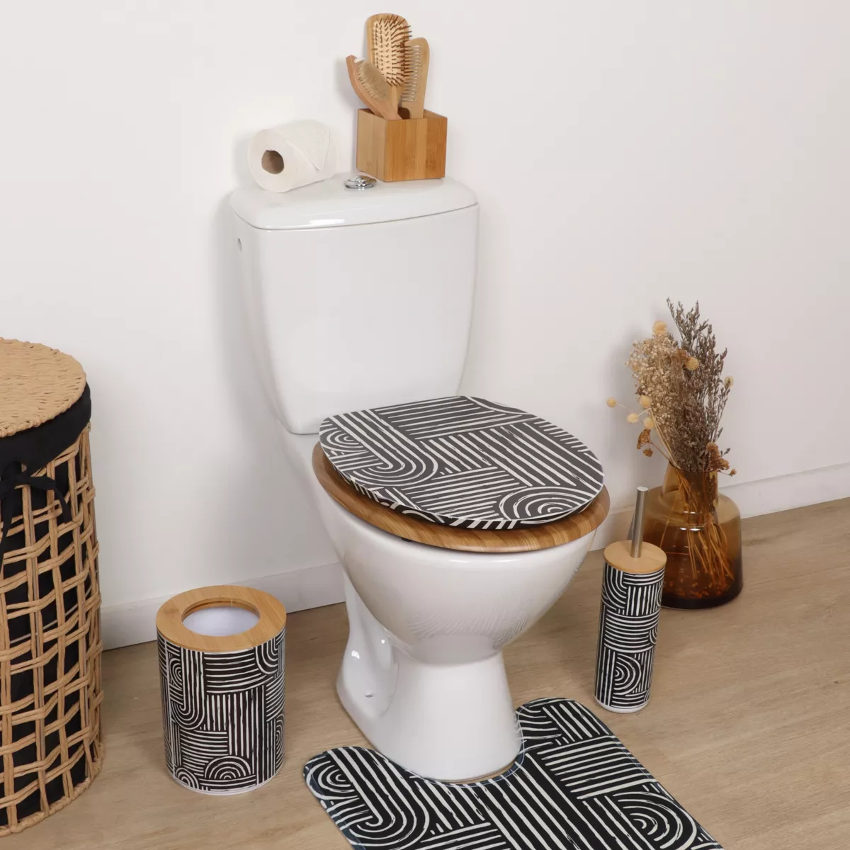 WC-Sitz 18 Zoll MDF Ethnic Vibes Schwarz