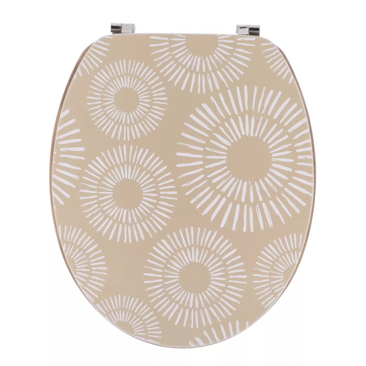 Asiento de inodoro 18 pulgadas MDF Ethnic Spirals Beige