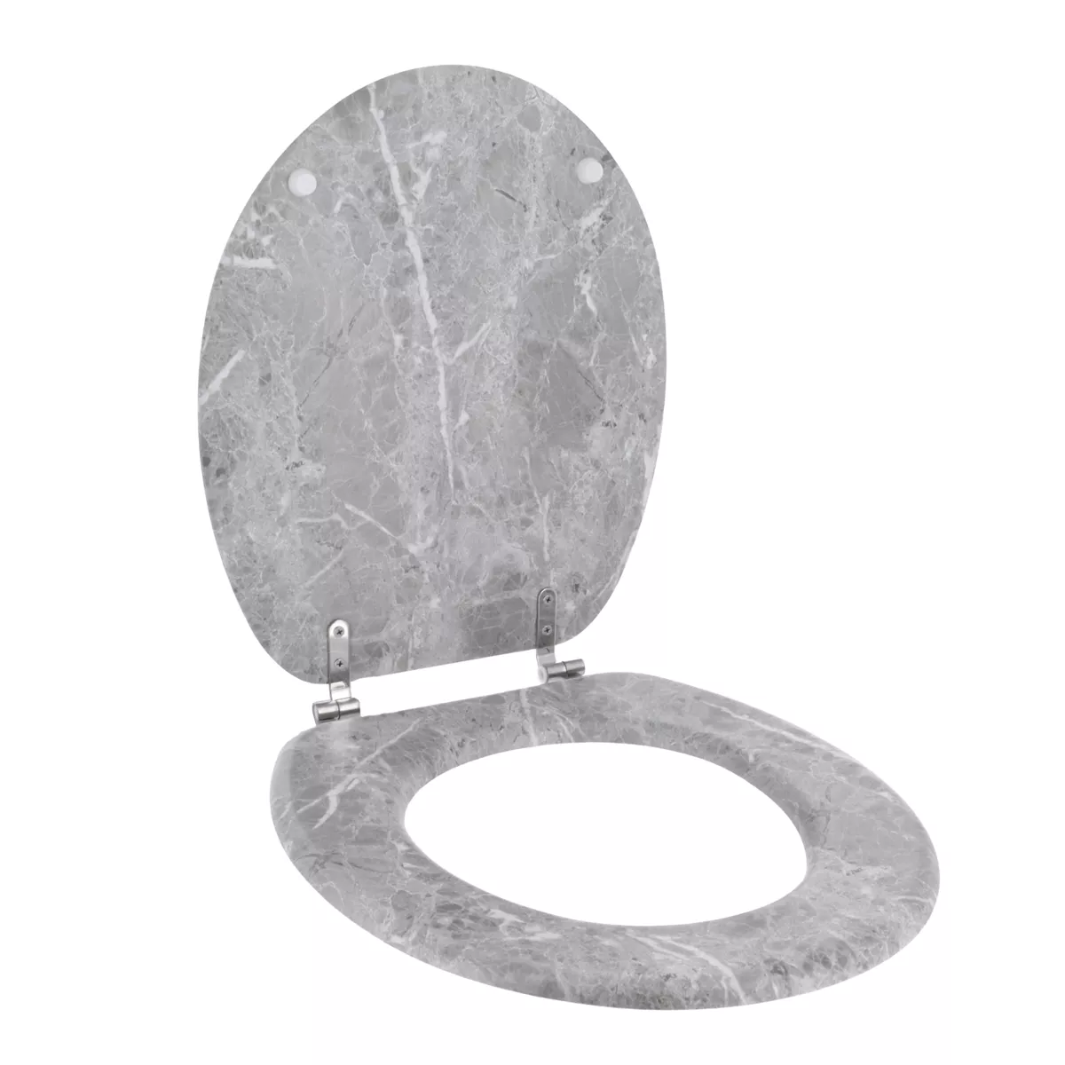 ABATTANT WC BOIS MOULE 18 POUCES ATTACHES ACIER INOXYDABLE - FACON MARBRE