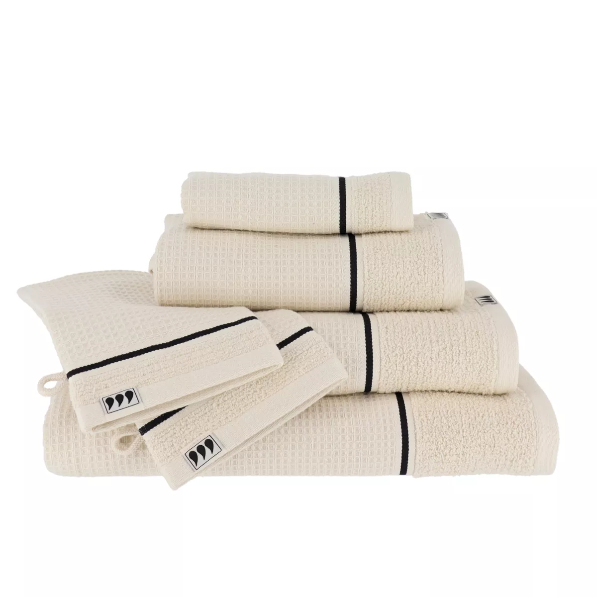 SERVIETTE INVITEE 30X50 CM 100% COTON NID D ABEILLE - BEIGE