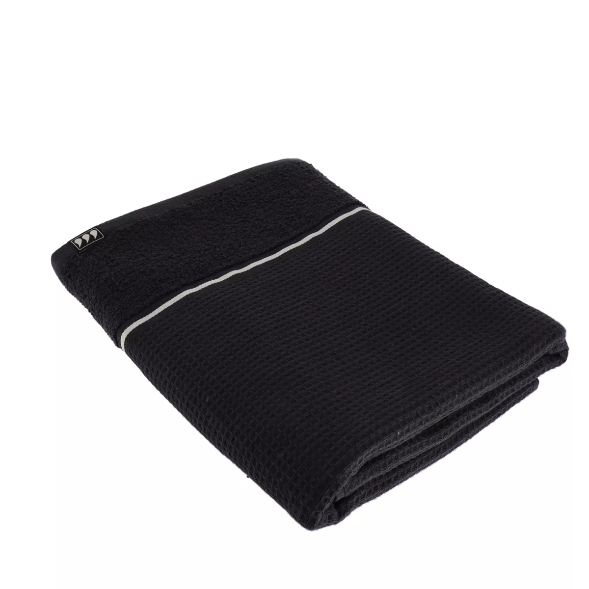 Asciugamano da bagno cotone nido d'ape (70 x 130 cm) Japandi Nero