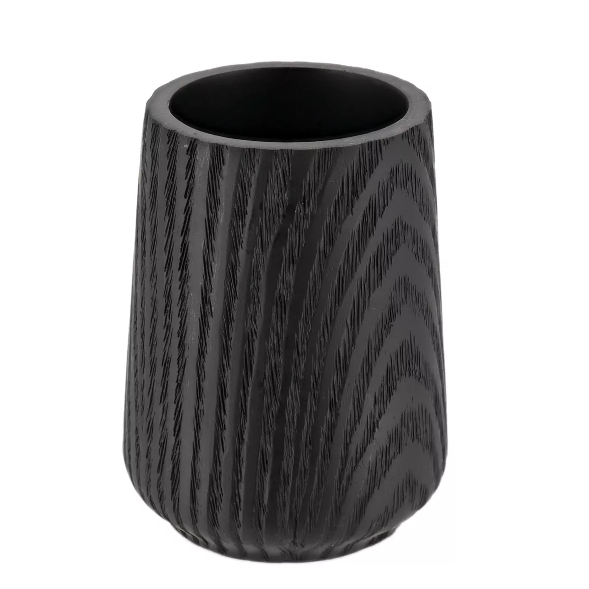 GOBELET EN POLYRESINE EFFET BOIS - NOIR