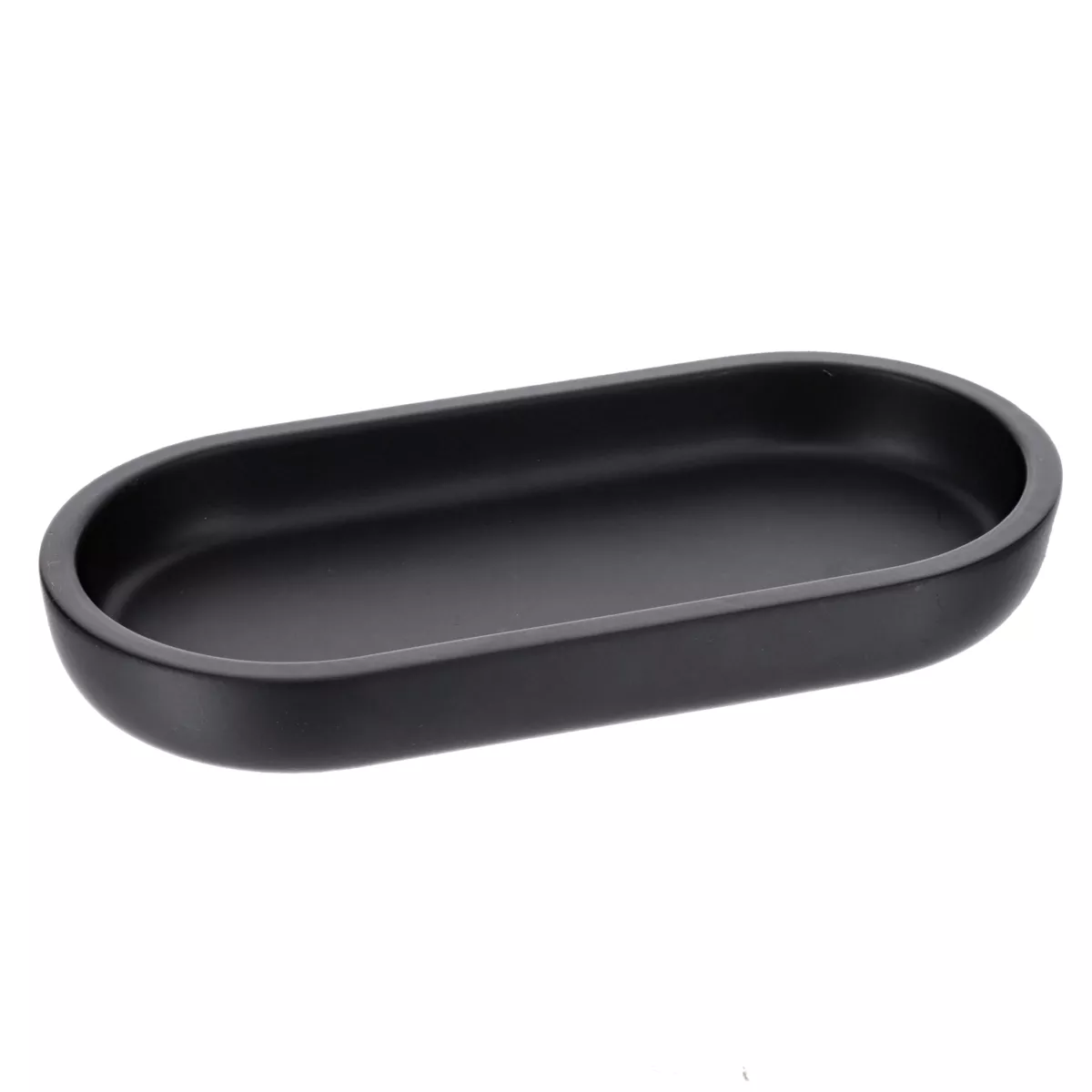 PLATEAU EN POLYRESINE OVALE - NOIR