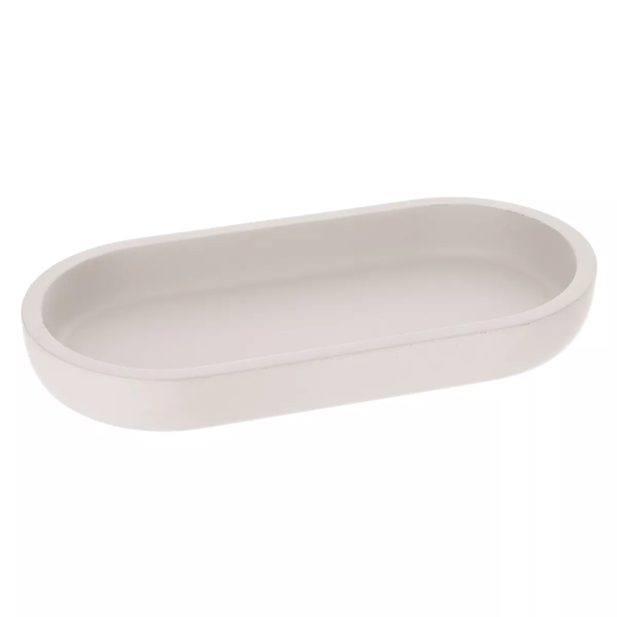 PLATEAU EN POLYRESINE OVALE - BEIGE