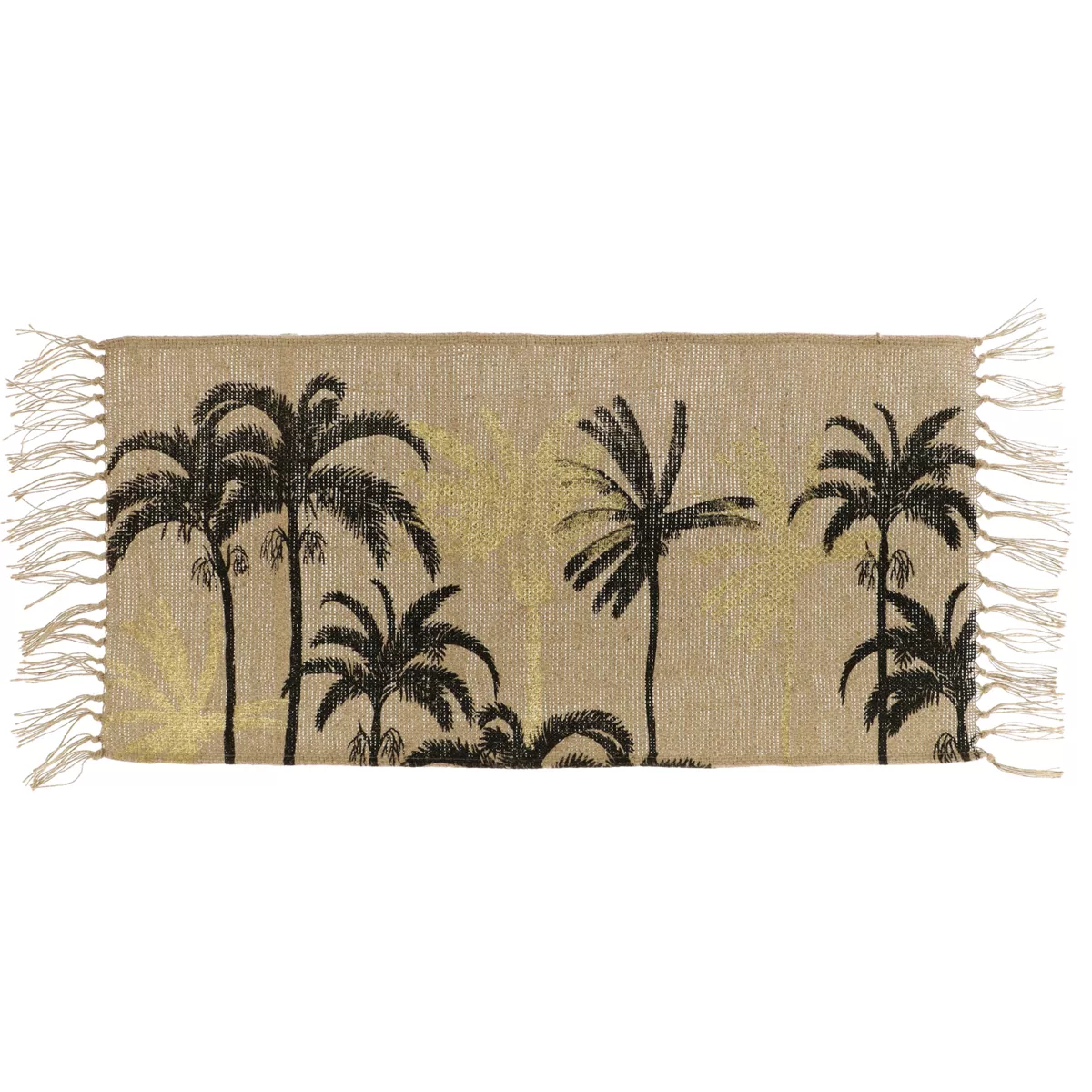 TAPIS HAVANA JUTE IMPRIME OR 45X90CM - NATUREL/NOIR