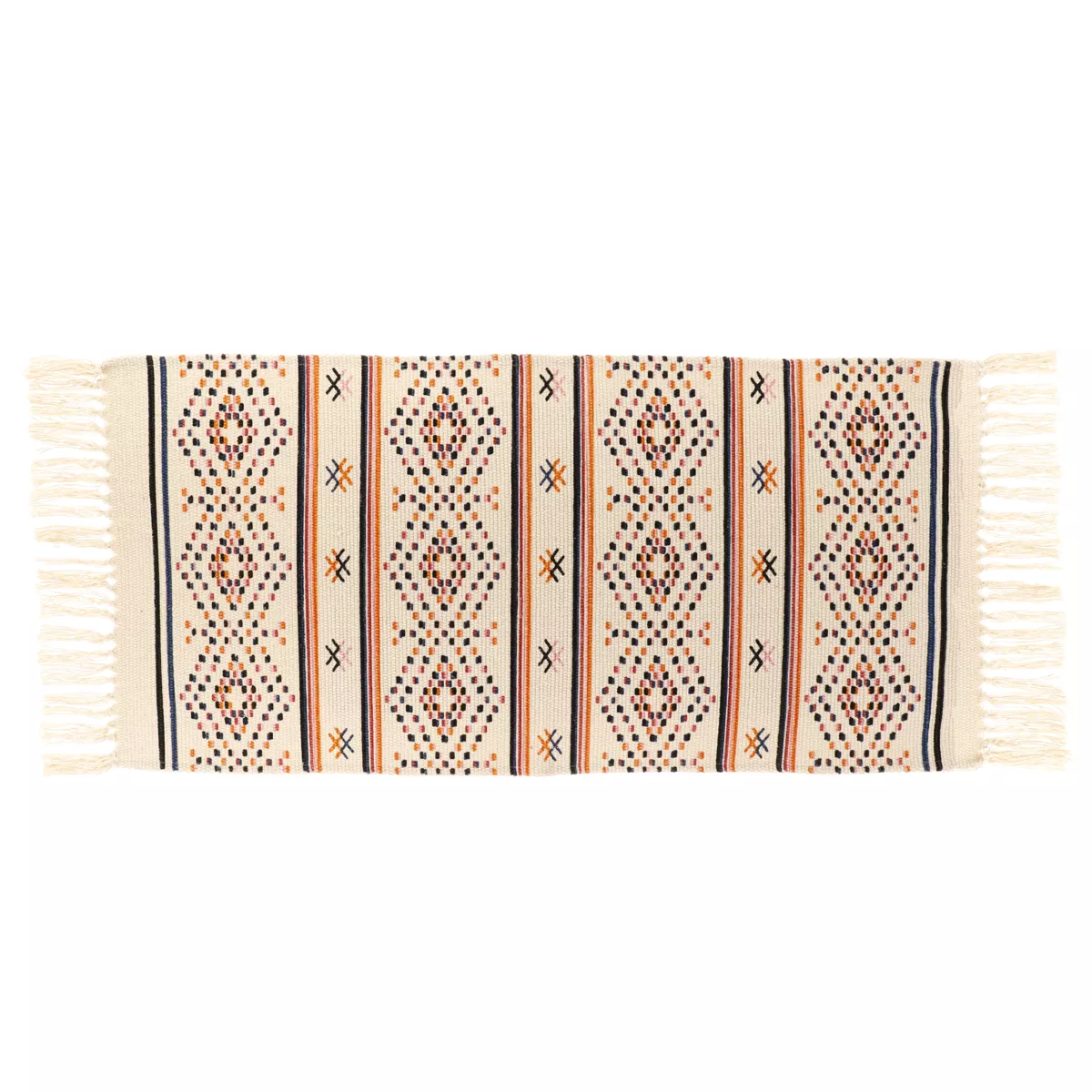TAPIS PUEBLA COTON/POLYESTER/VISCOSE/AUTRES FIBRES IMPRIME 45X90 CM - MULTICOLORE