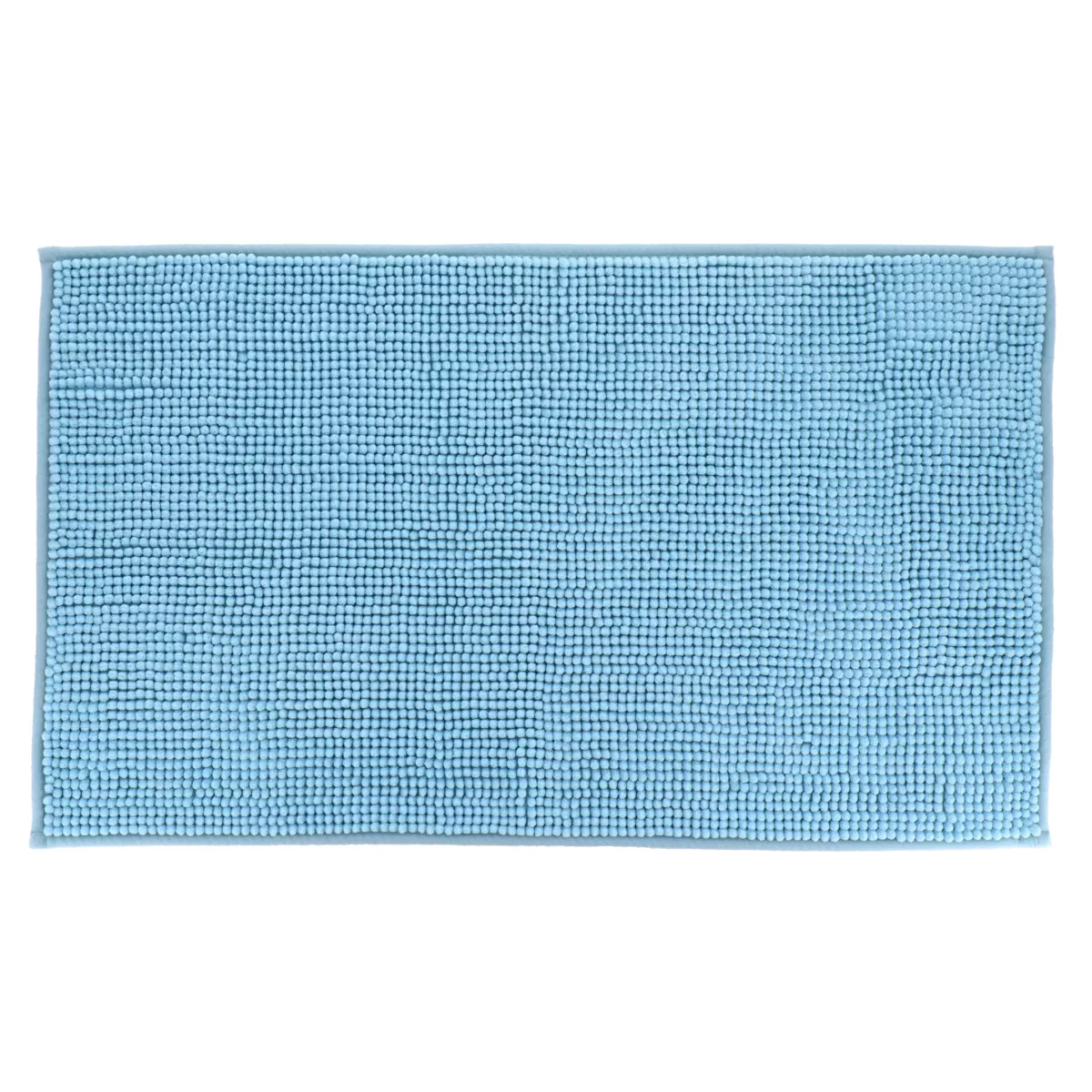 TAPIS MICROFIBRE BOULES UNI 45X75CM - BLEU CLAIR