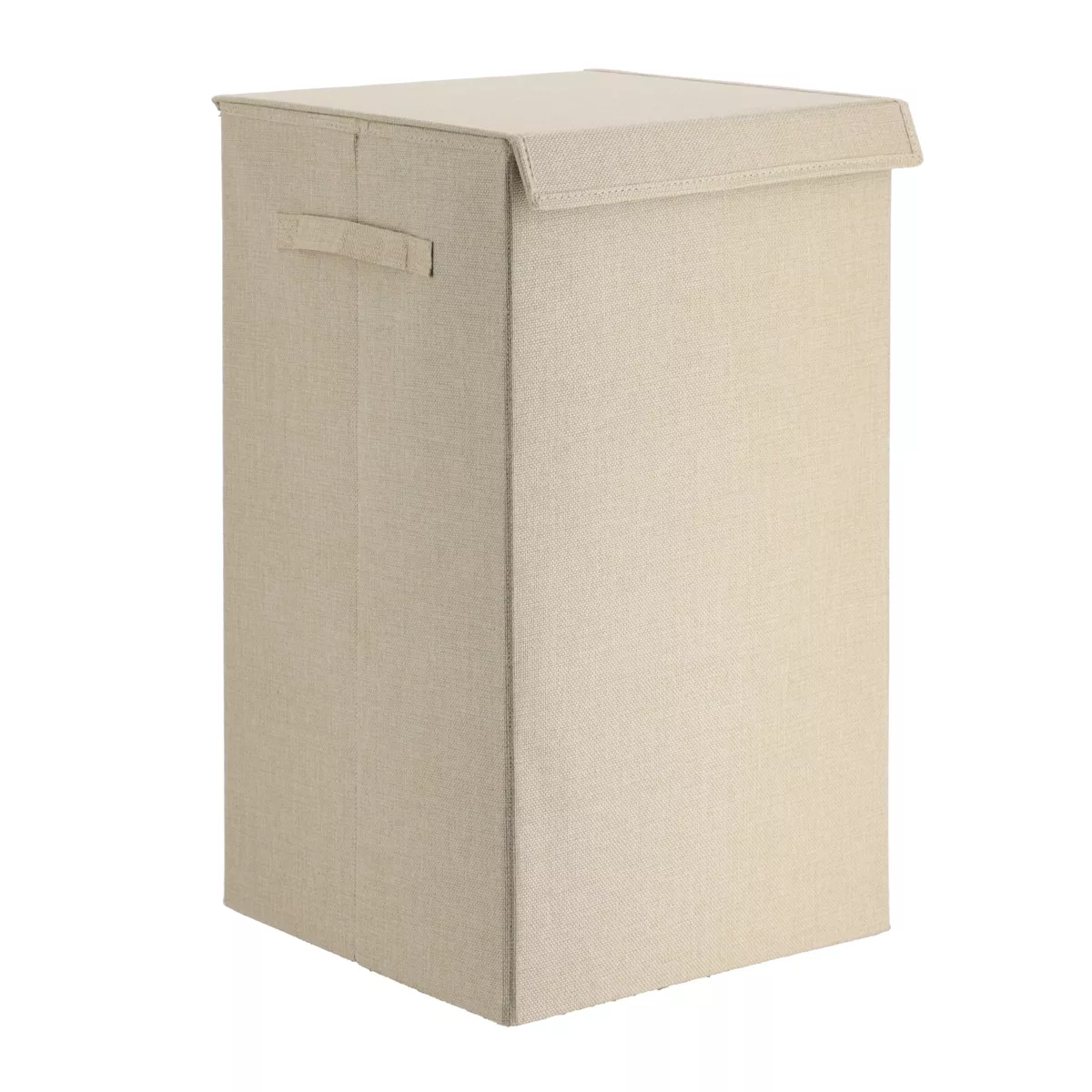 PANIERE A LINGE PLIABLE TISSU POLYESTER/MDF - NATUREL