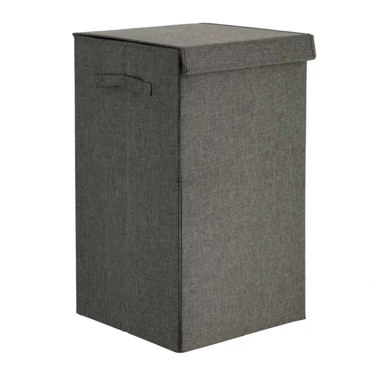 PANIERE A LINGE PLIABLE TISSU POLYESTER/MDF - GRIS
