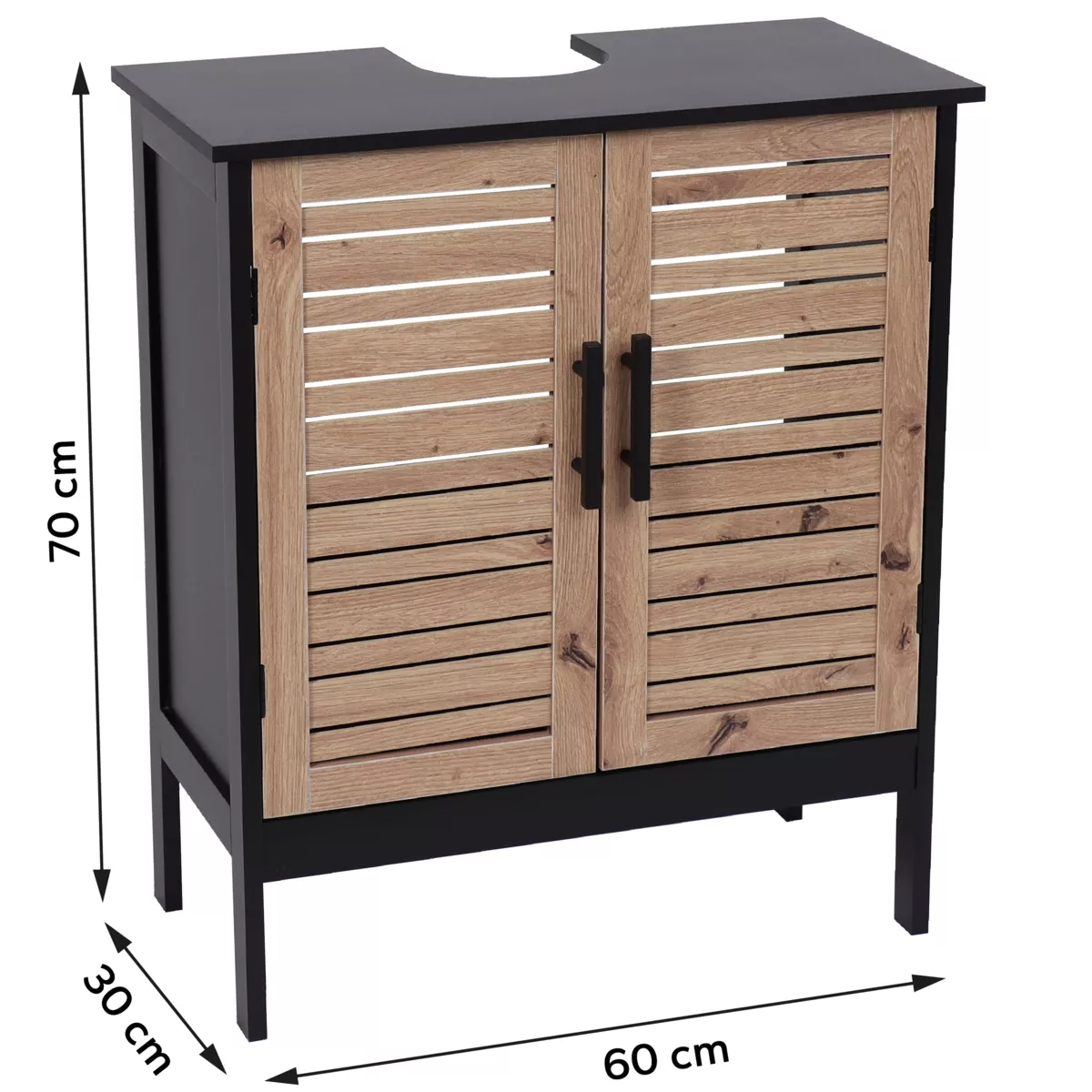 Mobile sottolavabo (60 x H70 cm) Bergen Nero