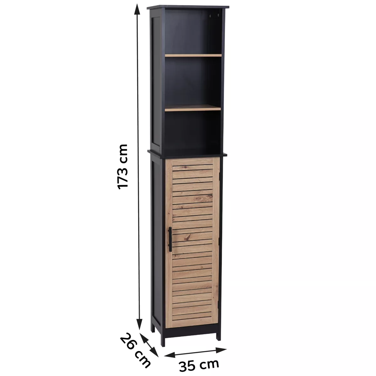 Mueble columna para baño (35 x H173 cm) Bergen Negro