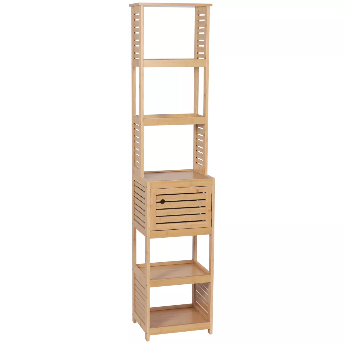 COLONNE DE RANGEMENT BAMBOU ET MDF 1 PORTE - TRINIDAD