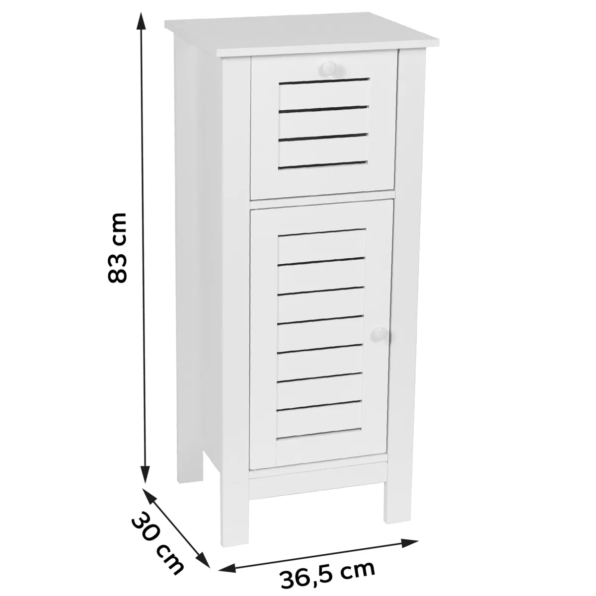 Badschrank (37 x H83 cm) Santorin Weiß