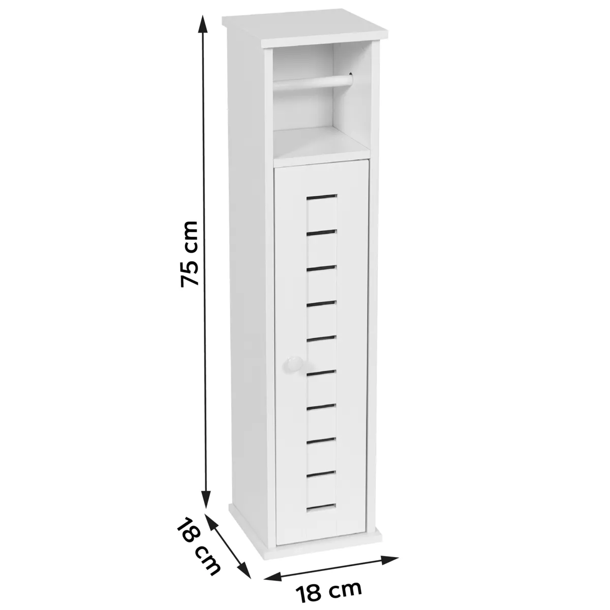 MEUBLE RESERVE ET DEROULEUR PAPIER WC 1 PORTE/1 ETAGERE INTERIEURE - SANTORIN