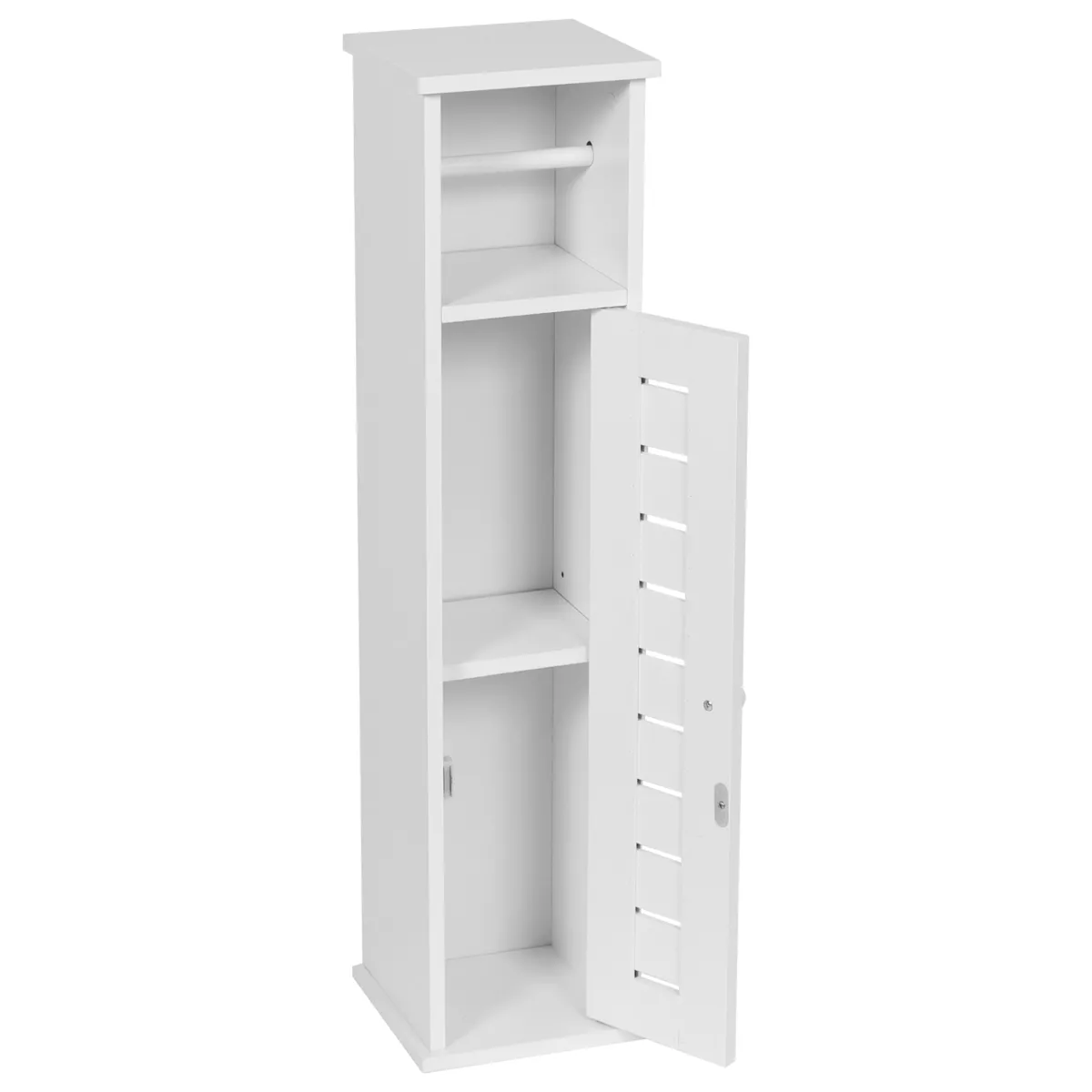 MEUBLE RESERVE ET DEROULEUR PAPIER WC 1 PORTE/1 ETAGERE INTERIEURE - SANTORIN