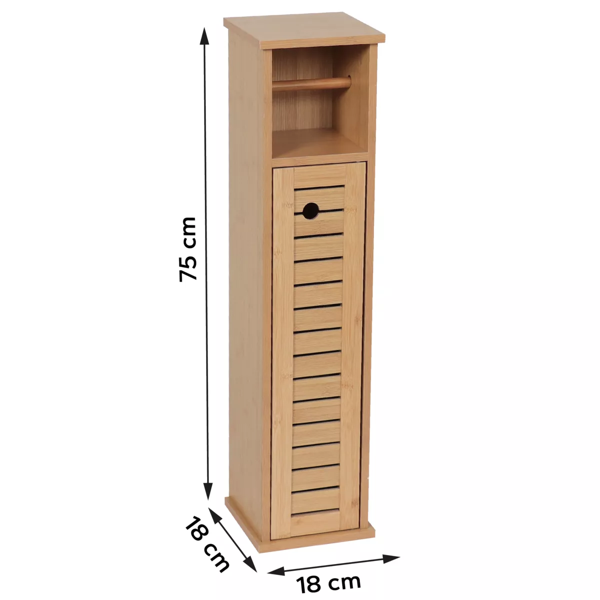 MEUBLE RESERVE ET DEROULEUR PAPIER WC BAMBOU ET MDF -  TRINIDAD