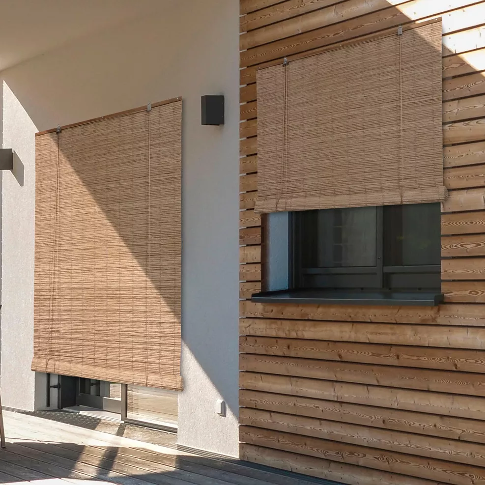 Rollo aufrollbar für draußen Rattan-Optik (90 x 180 cm) Tanoa Beige