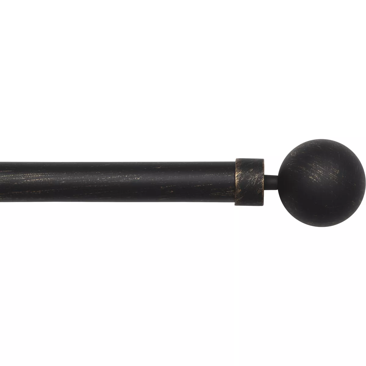 Kit de barra de cortina extensible (L210 - L380 cm / D28 mm) Gaïa Negro y oro