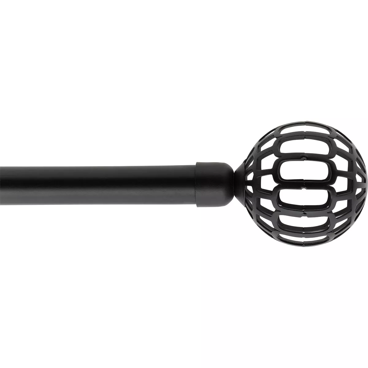 Kit de barra de cortina extensible (L120 - L210 cm / D19 mm) Facette Negro mate