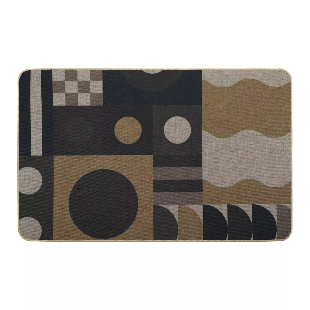 TAPIS IMP 50X80CM POLYESTER - GEO BEIGE