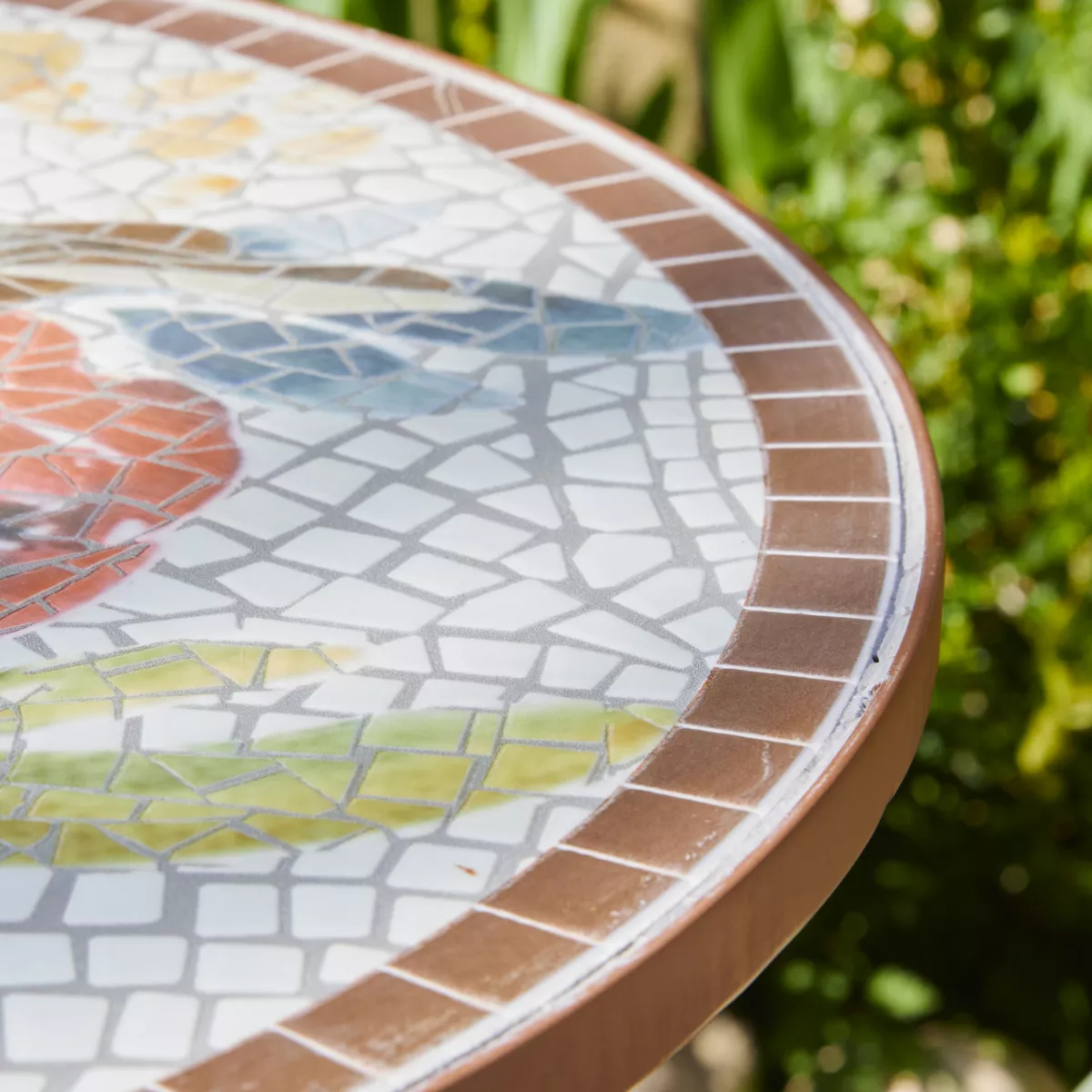 Tavolo bistrot rotondo in mosaico Aberdeen Marrone