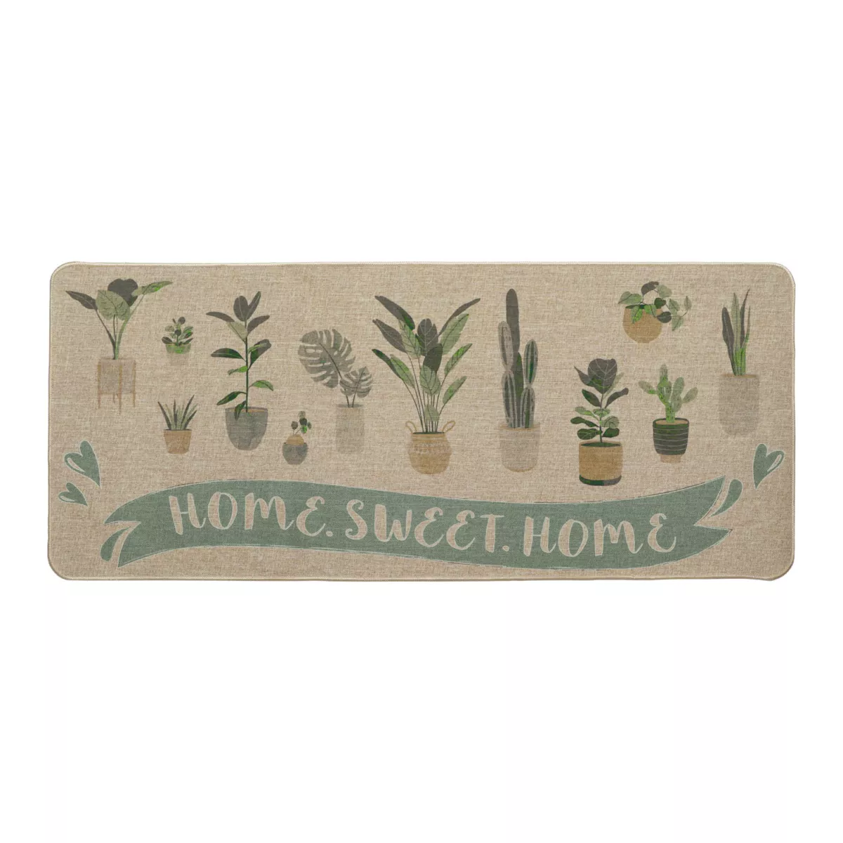 Alfombra de entrada antideslizante (50 x 120 cm) Home Sweet Home Beige