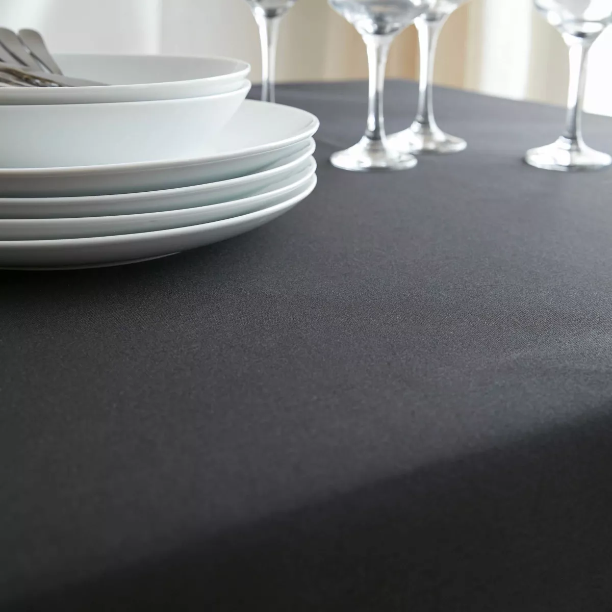 Rechthoekige vlekbestendige tafelkleed (140 x 200 cm) Elise Zwart