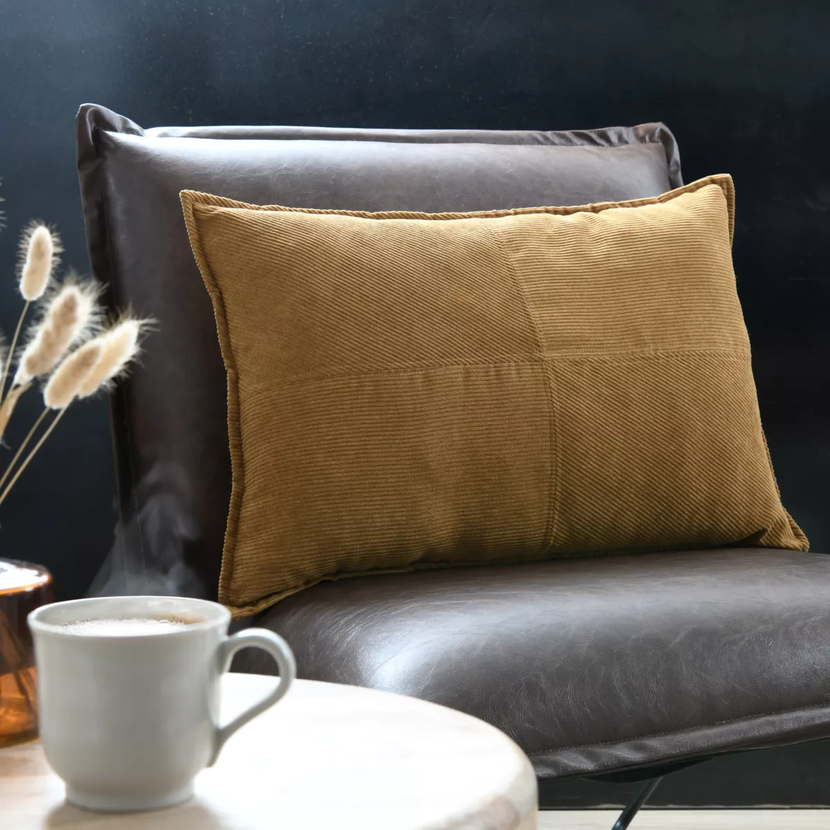 Coussin rectangulaire velours (40 x 60 cm) Dandy Camel