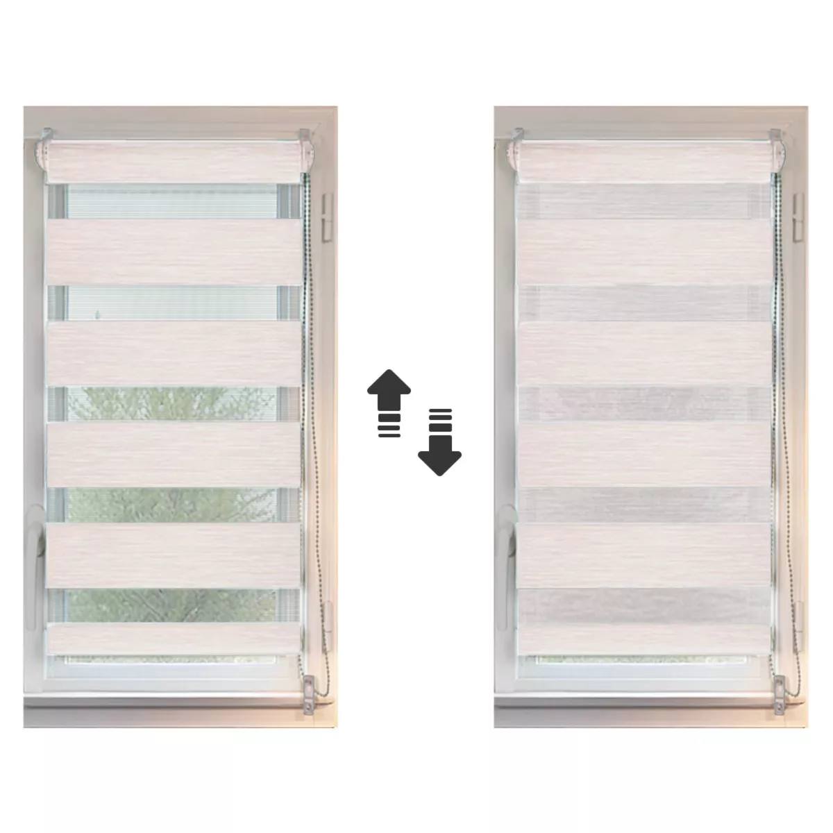 Tenda a rullo (45 X alt. 90 cm) Giorno/Notte Beige sfumato
