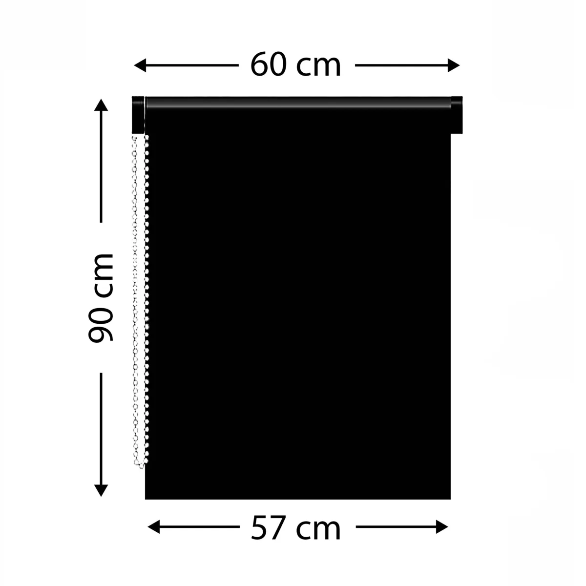 Store enrouleur occultant (60 x 90 cm) Uni Gris