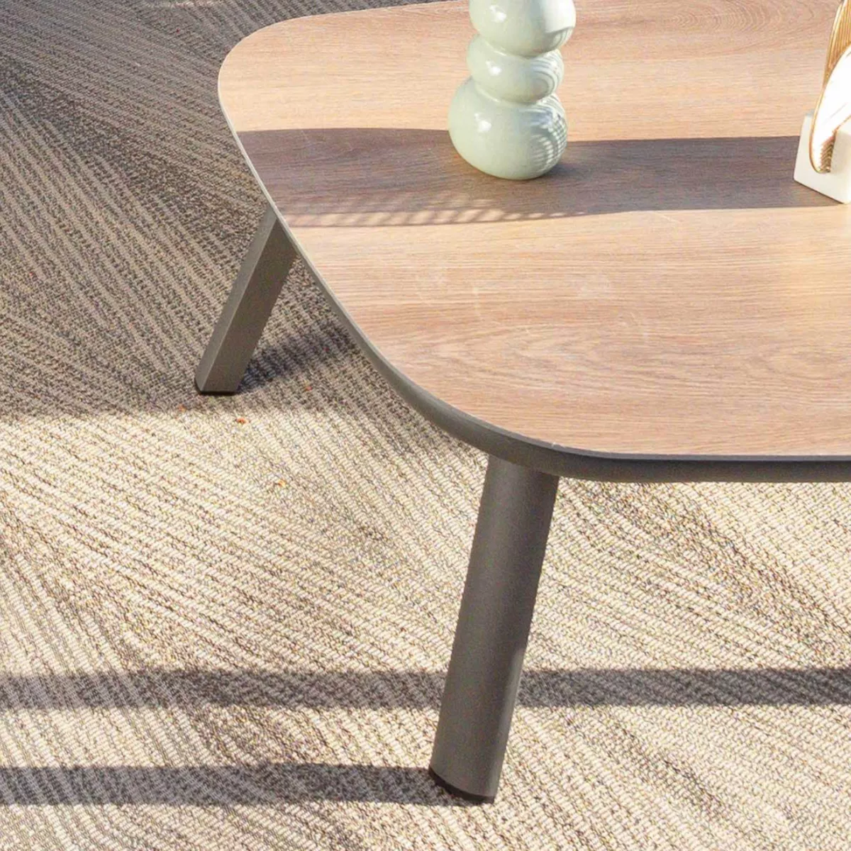 Salotto da giardino in alluminio 2 posti 3 pezzi Amalfi Grigio antracite