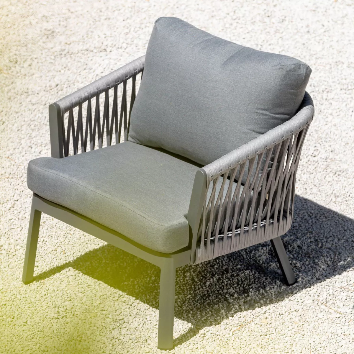 Salon de jardin en aluminium 7 places 5 pcs Amalfi Gris anthracite