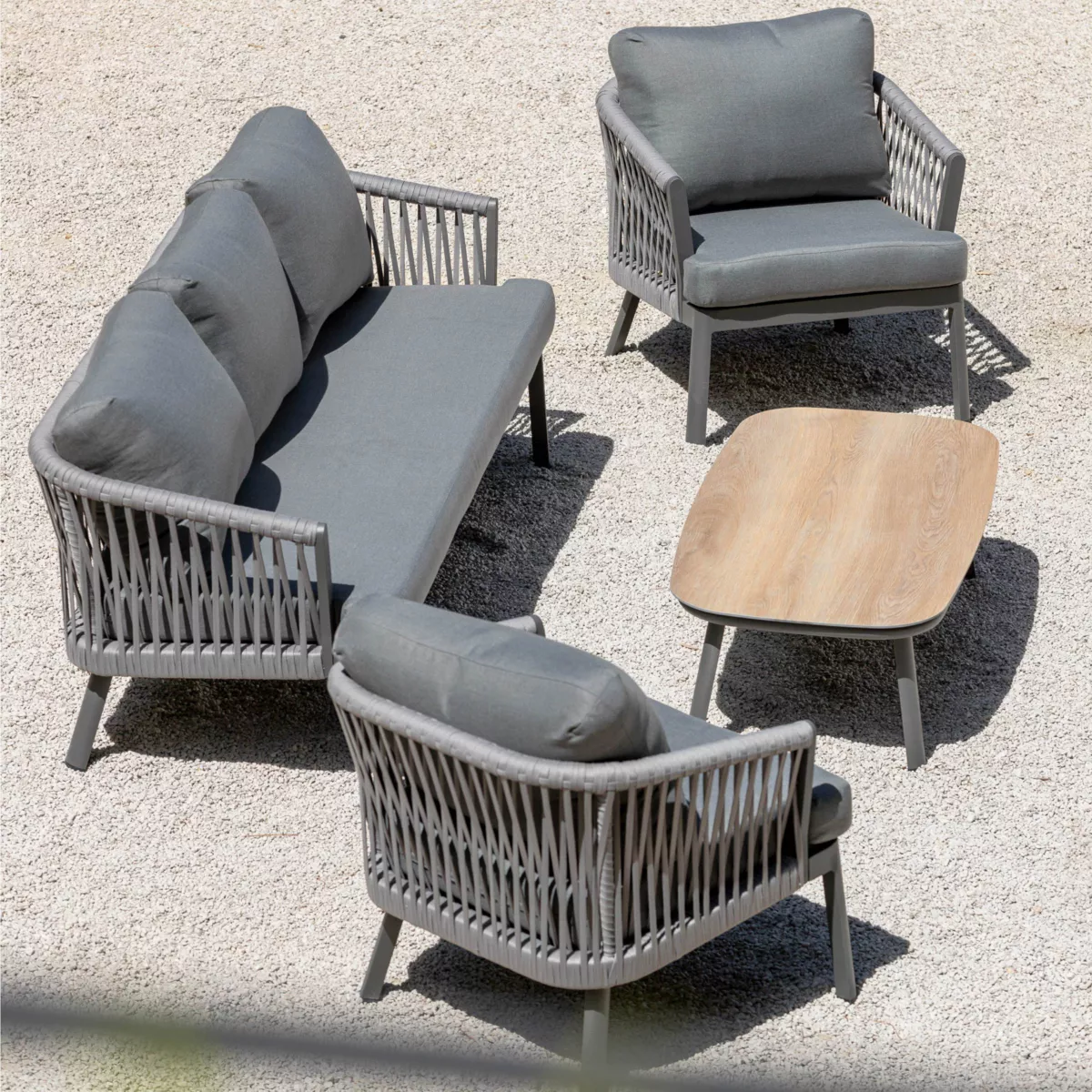 Tavolino da giardino rettangolare in alluminio Amalfi Grigio antracite