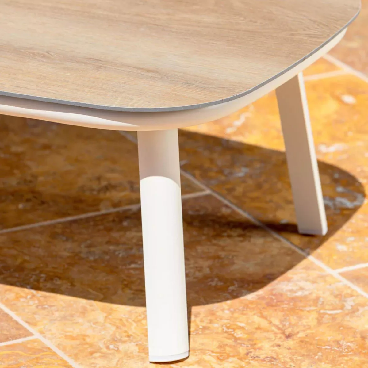 Tavolino da giardino quadrato alluminio Amalfi Bianco