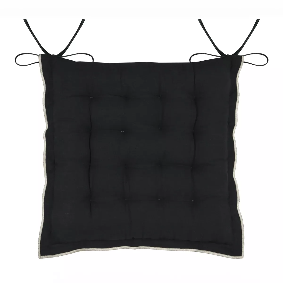 Cuscino per sedia quadrato in cotone (38 x 38 cm) Helios Nero