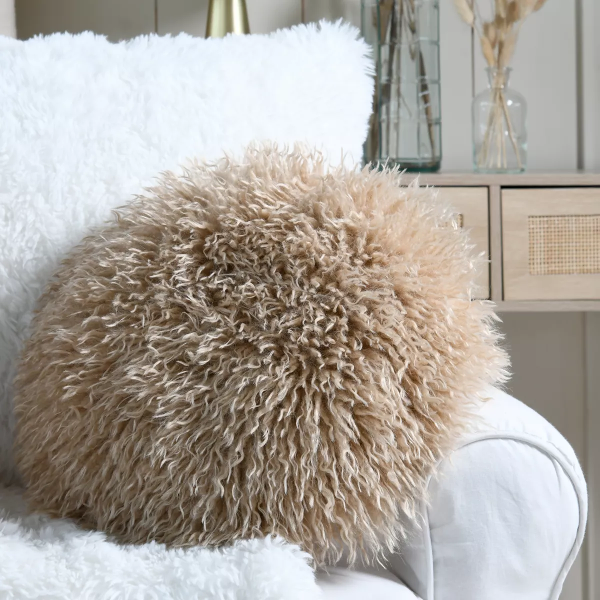 COSYLIFE COUSSIN ROND 40CM BEIGE