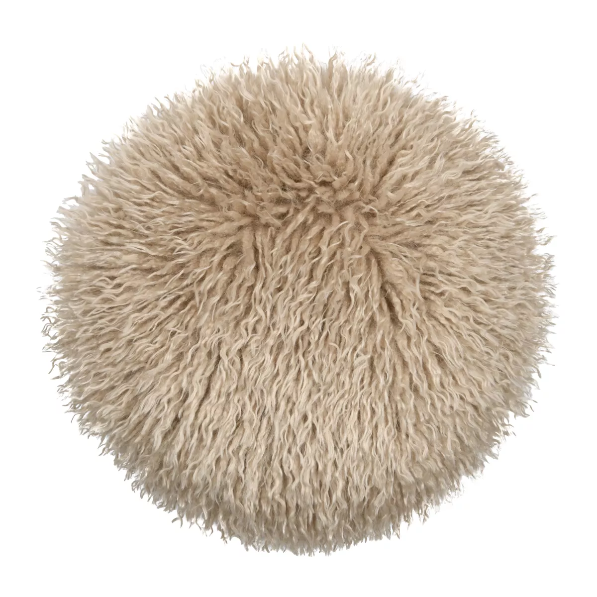 Cuscino rotondo in pelliccia sintetica (40 cm) Cosylife Beige