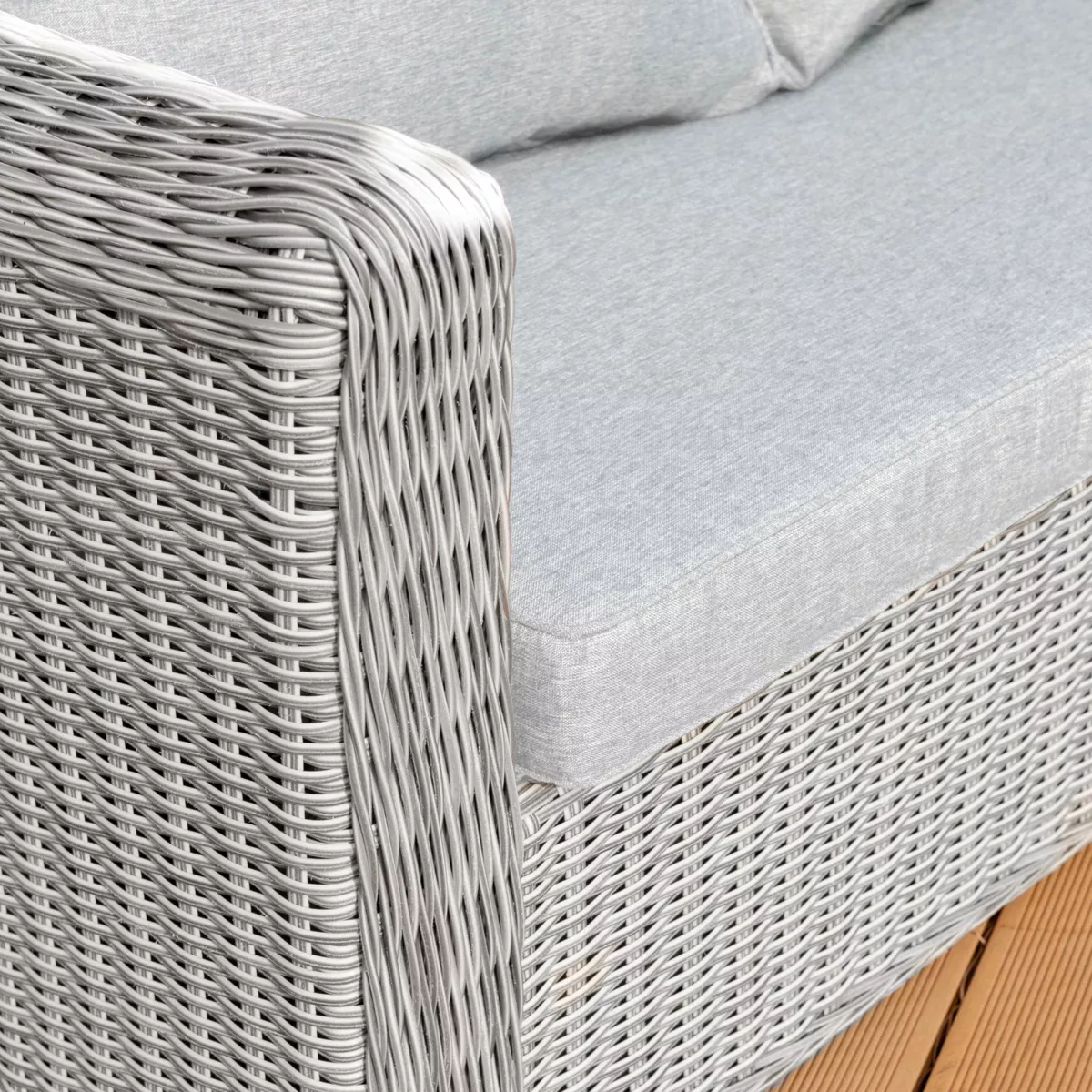 Salon de jardin en résine tressée 4 places 4 pcs Calvi Gris et gris clair
