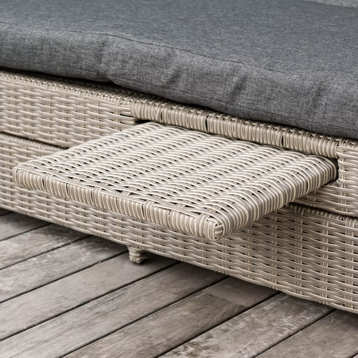 Transat double en résine tressée - Canapé de jardin Calvi Gris et gris foncé