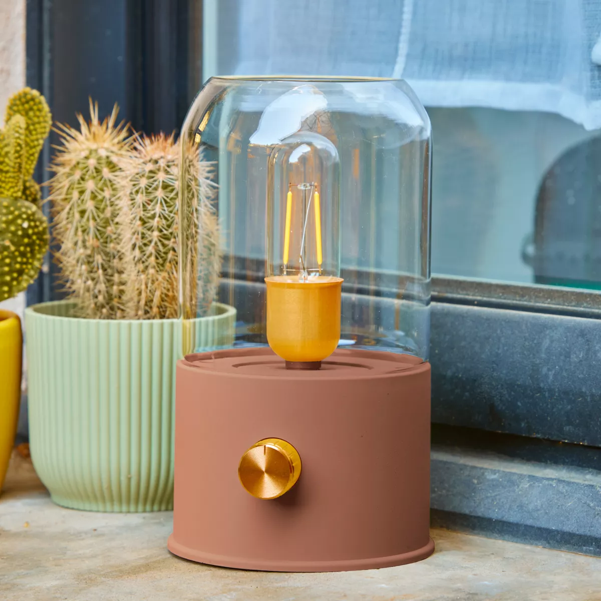 Lampada decorativa senza fili ricaricabile USB (H20 cm) Terracotta