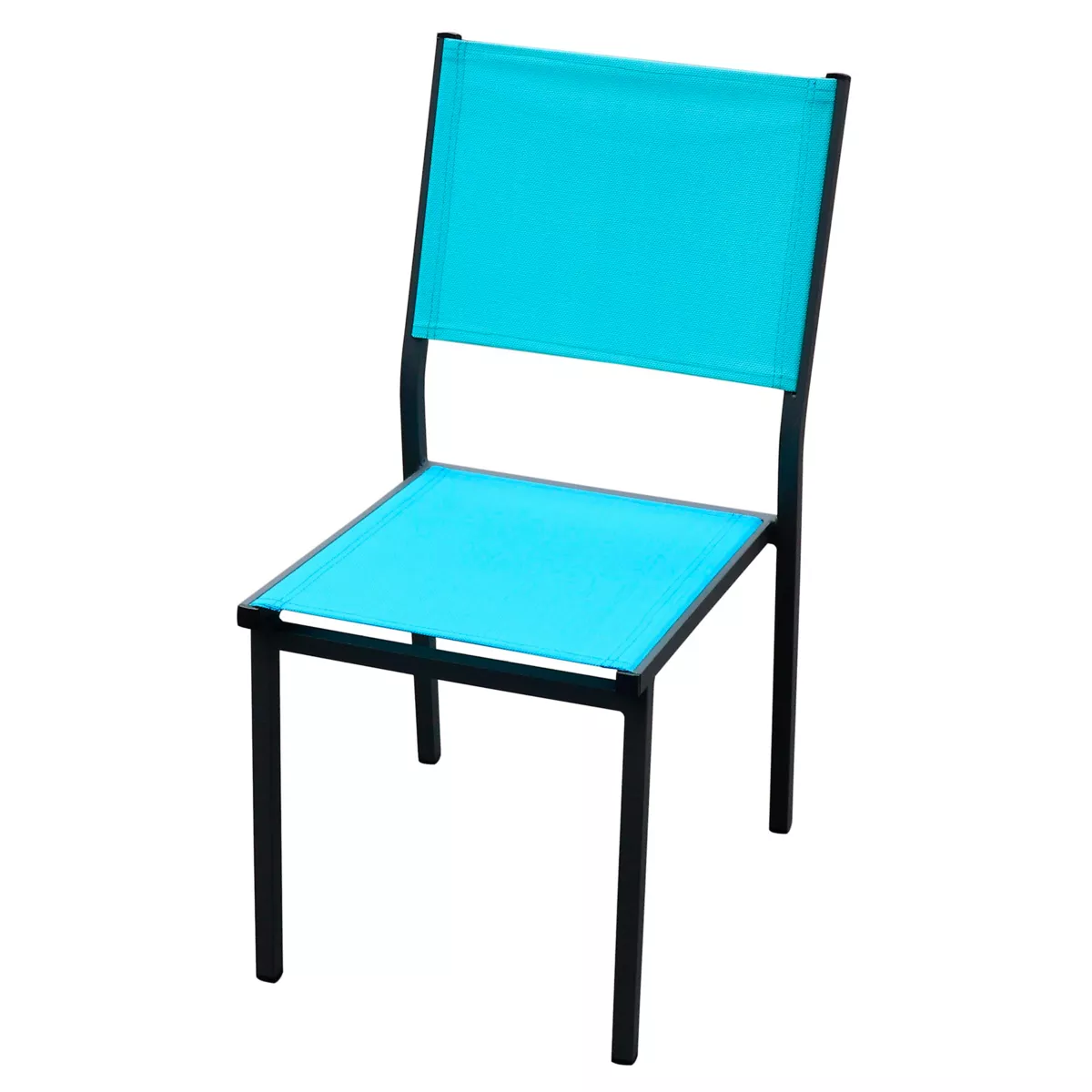 Chaise de jardin alu empilable Murano - Gris anthracite/Bleu 4