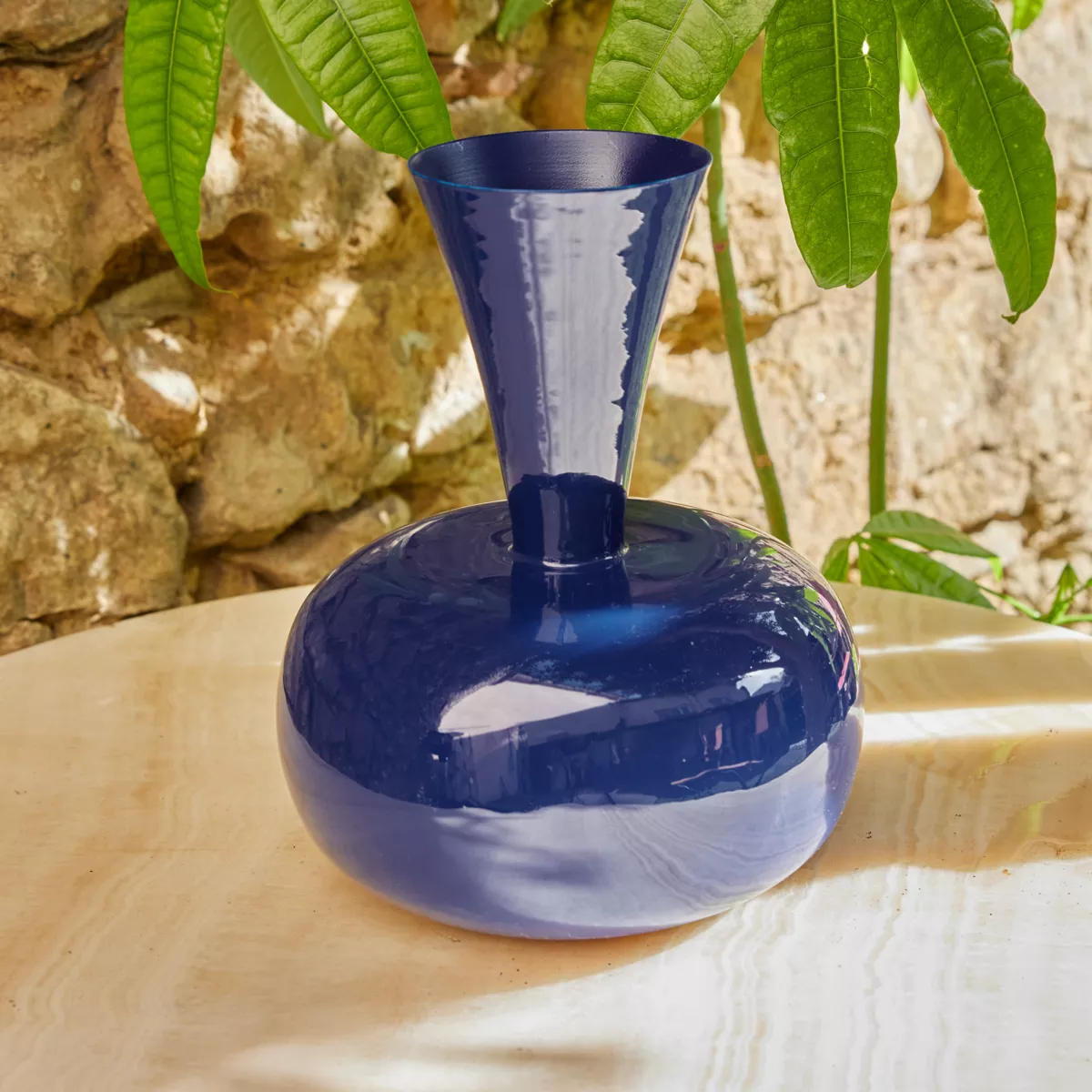 1 Vase fer dia17-H23cm bleu