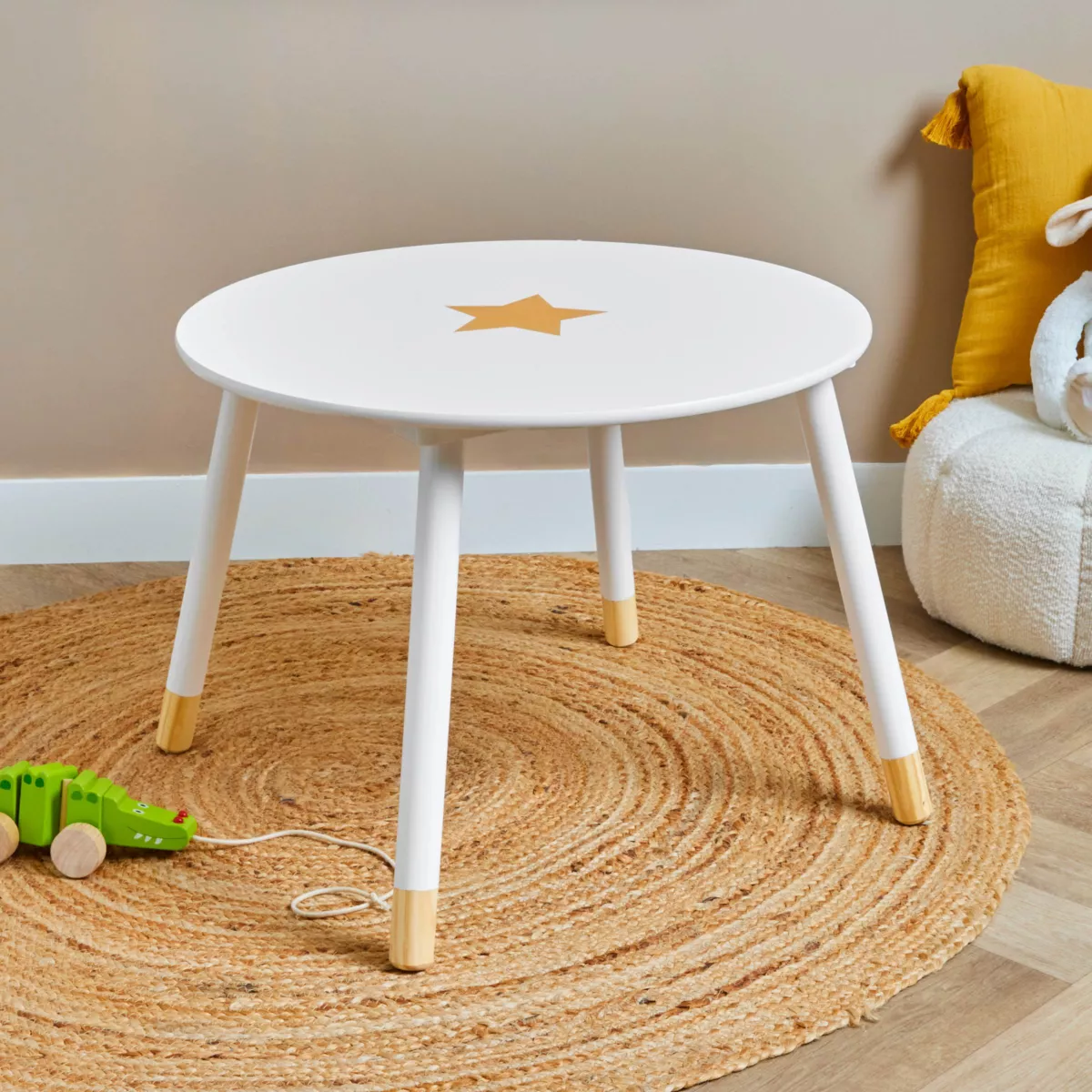 Table enfant bois (H44 cm) Stars Blanche