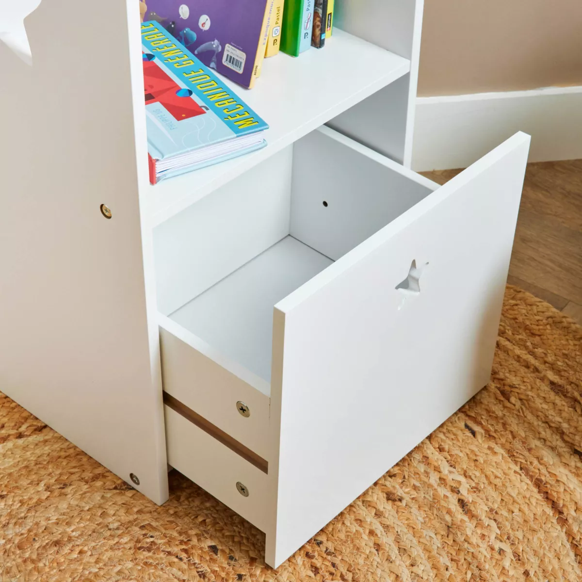 Scaffale bambino legno 4 scomparti (H154 cm) Stars Bianco
