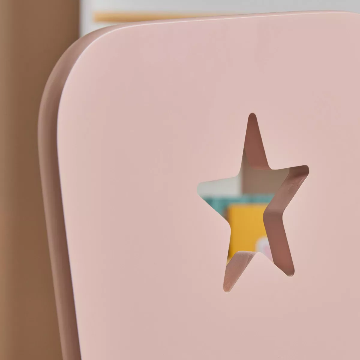 Chaise enfant bois (H50 cm) Stars Rose