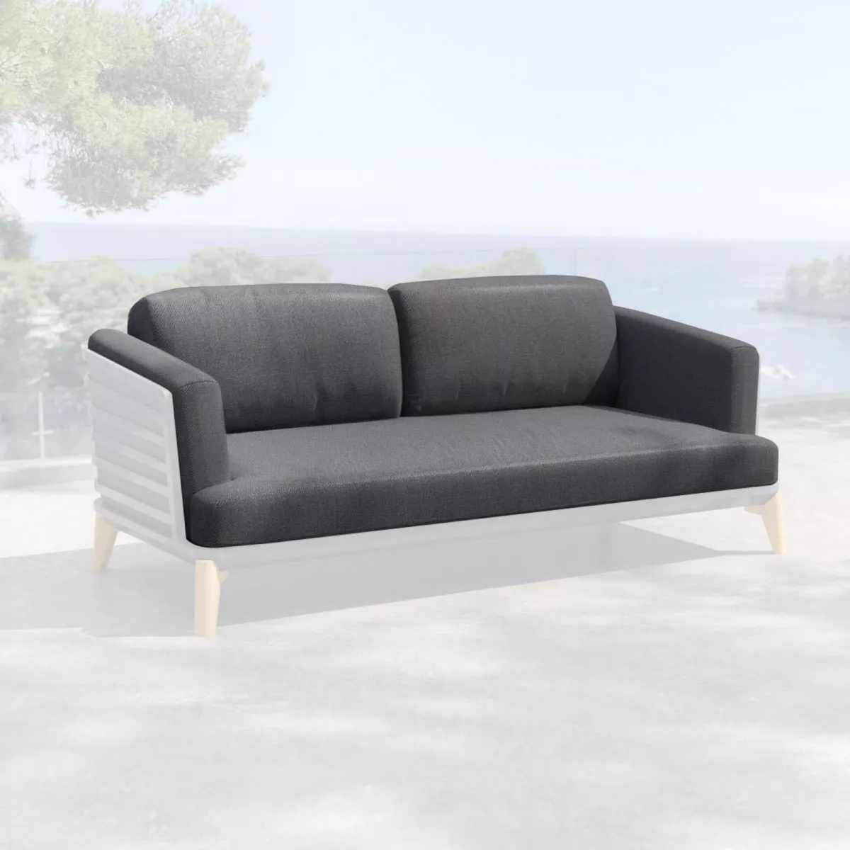 Housses de coussin de remplacement pour Canapé 2 places Monte Carlo Gris anthracite
