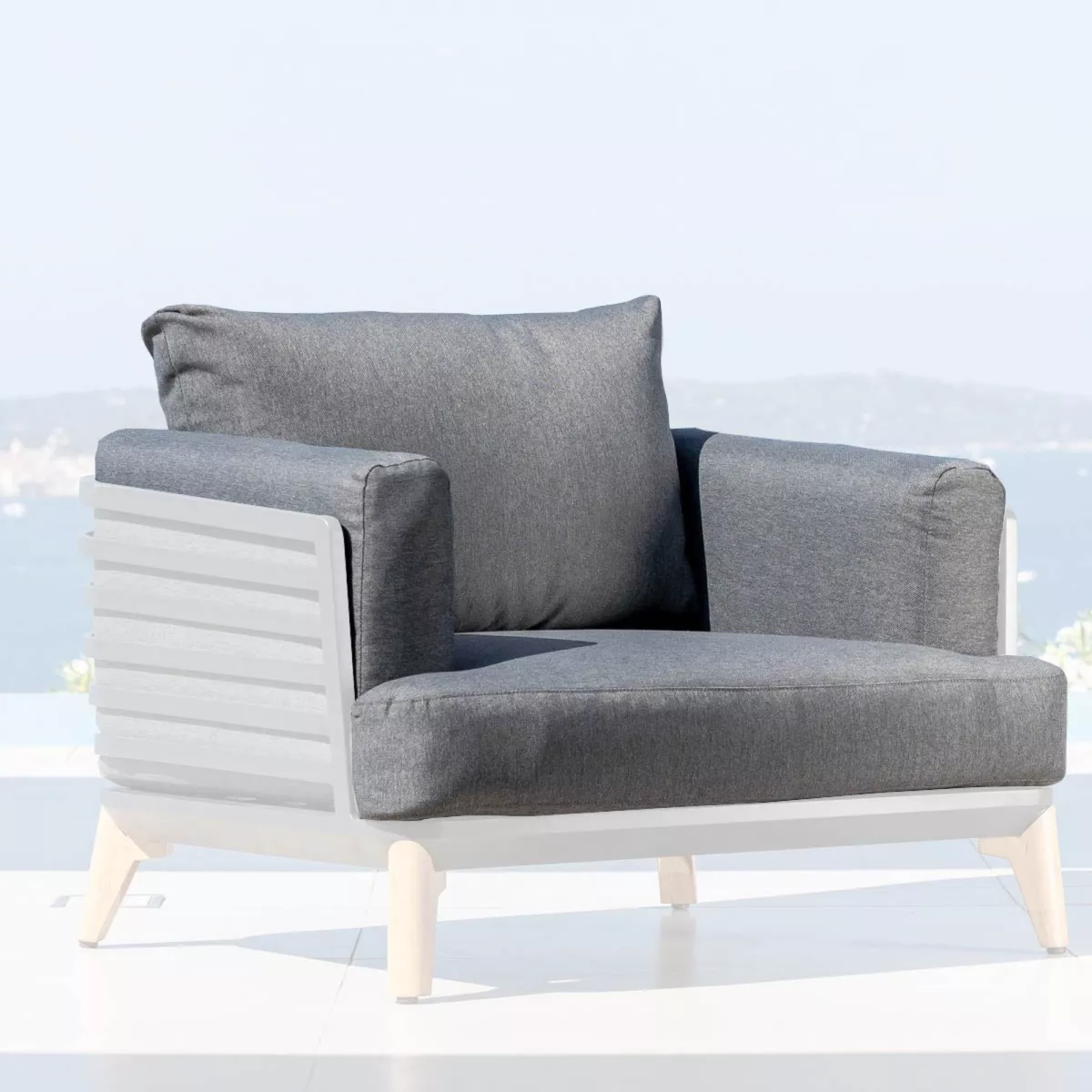 Housses de coussin de remplacement pour Fauteuil Monte Carlo Gris anthracite
