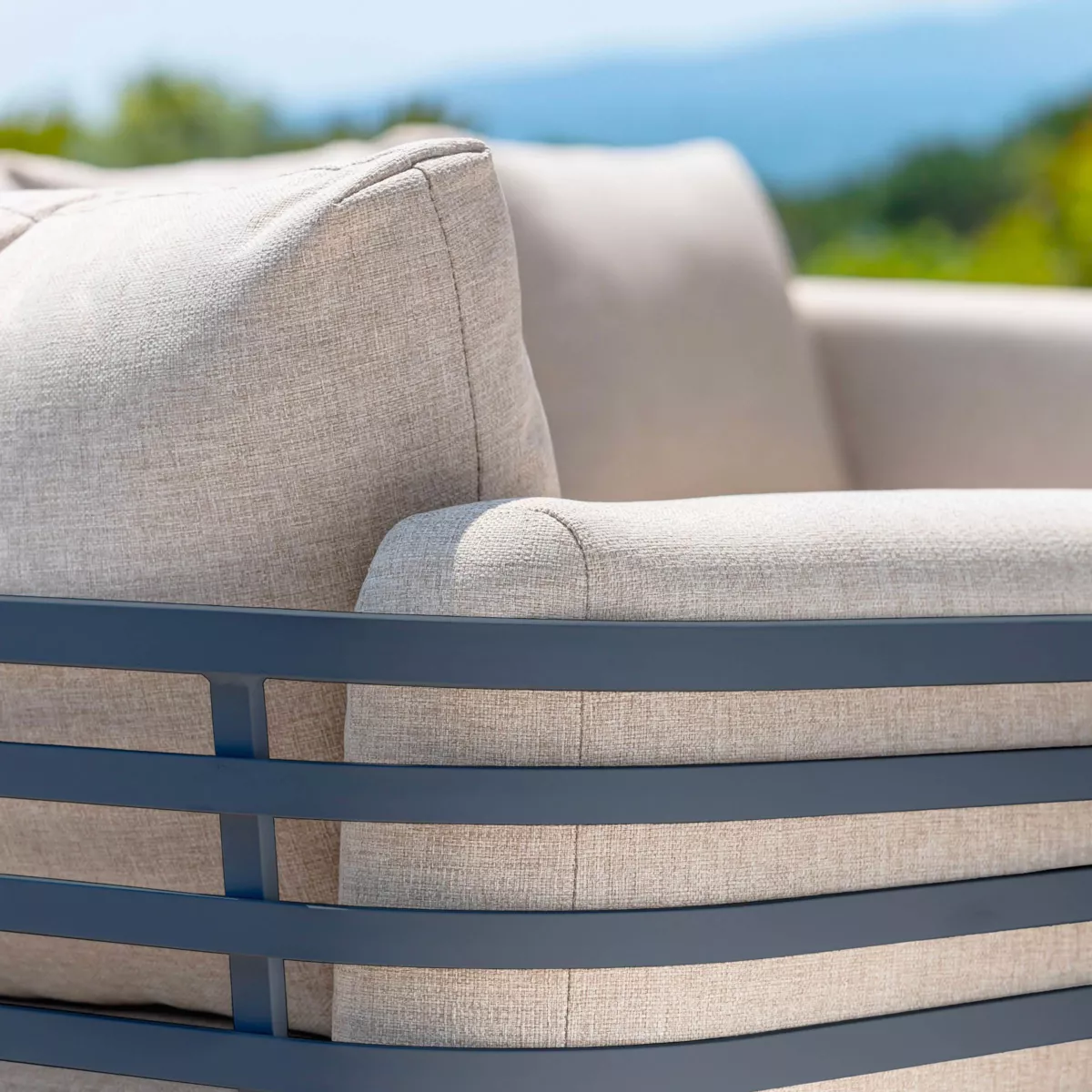 Canapé de jardin en aluminium 3 places Monte Carlo Gris anthracite et taupe